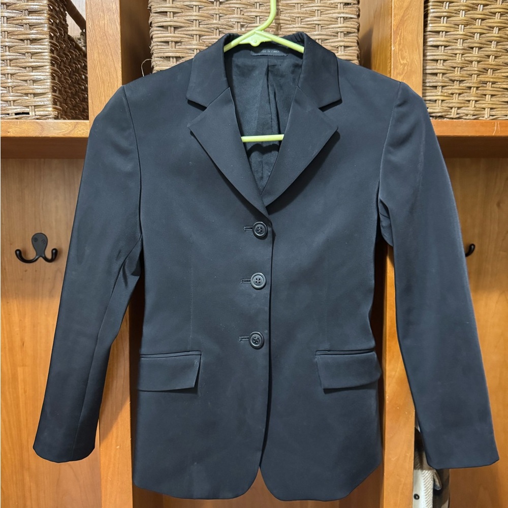 RJ Classic Black Girls Equestrian Show Coat Size 12S.